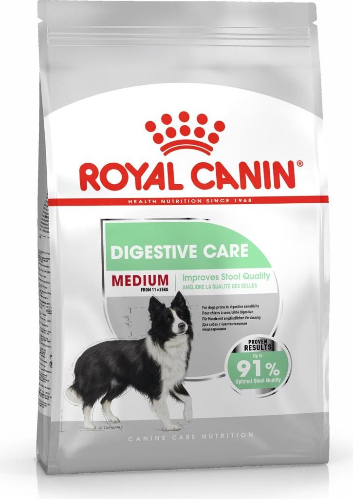 A bag of Royal Canin Digestive Care dog food.