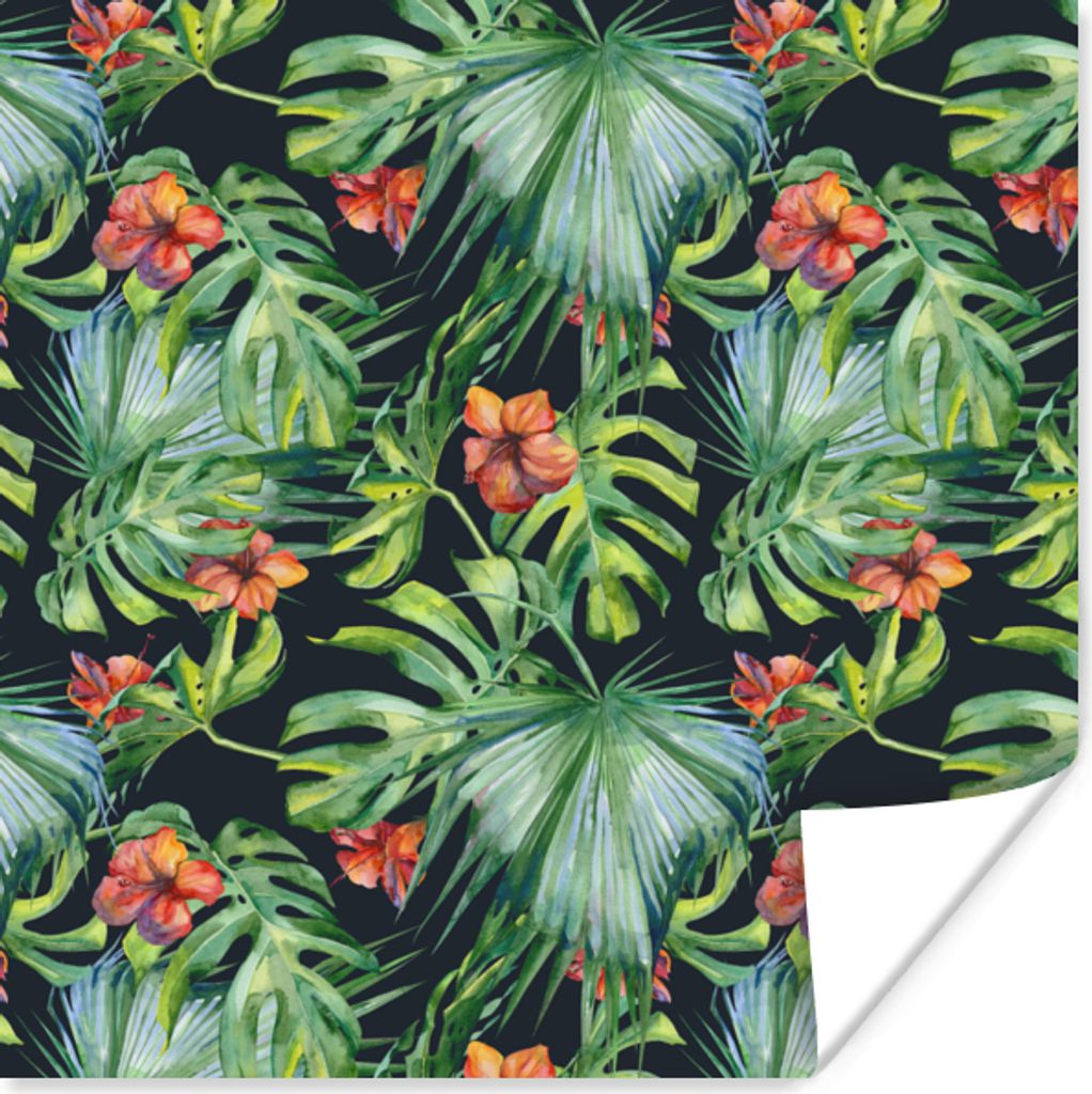 MuchoWow Poster Monstera - Dschungel - Blätter 30x30 cm - Wandposter - Printing