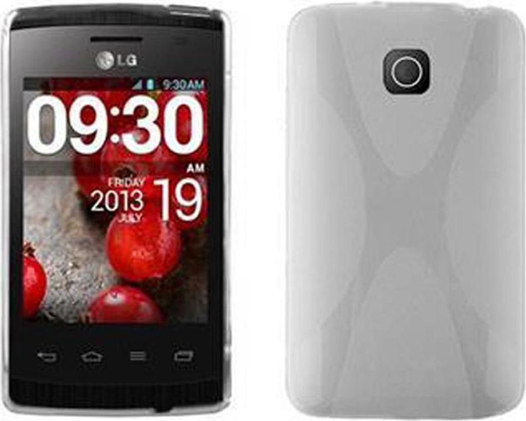 Cadorabo Handyhülle für LG L1 II in Transparent Hülle Schutzhülle TPU Silikon Backcover Case