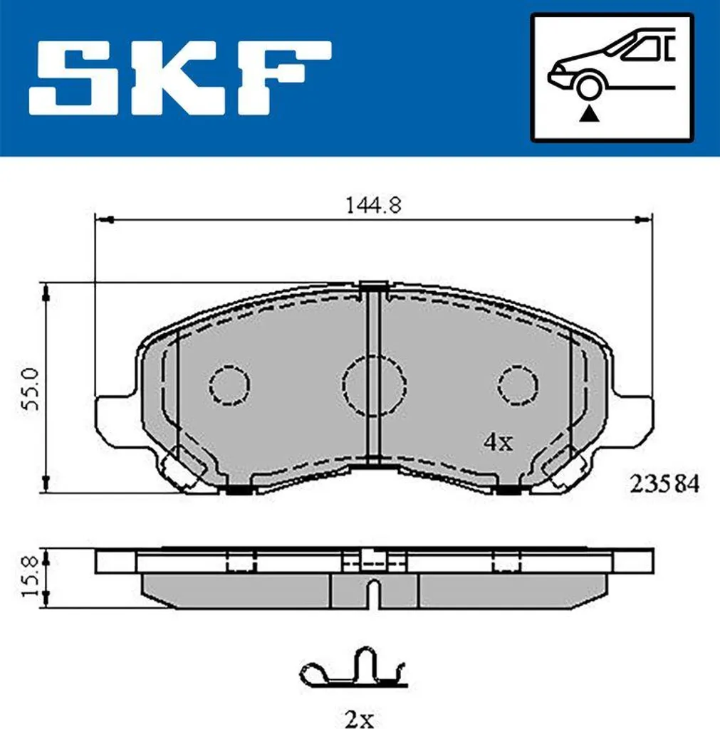 Jeu de plaquettes frein à disque SKF pour Mitsubishi Outlander