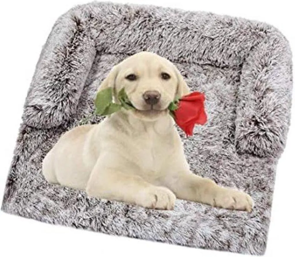 Coussin pour chien déhoussable blanc café 120x95x15 cm pour grand lit