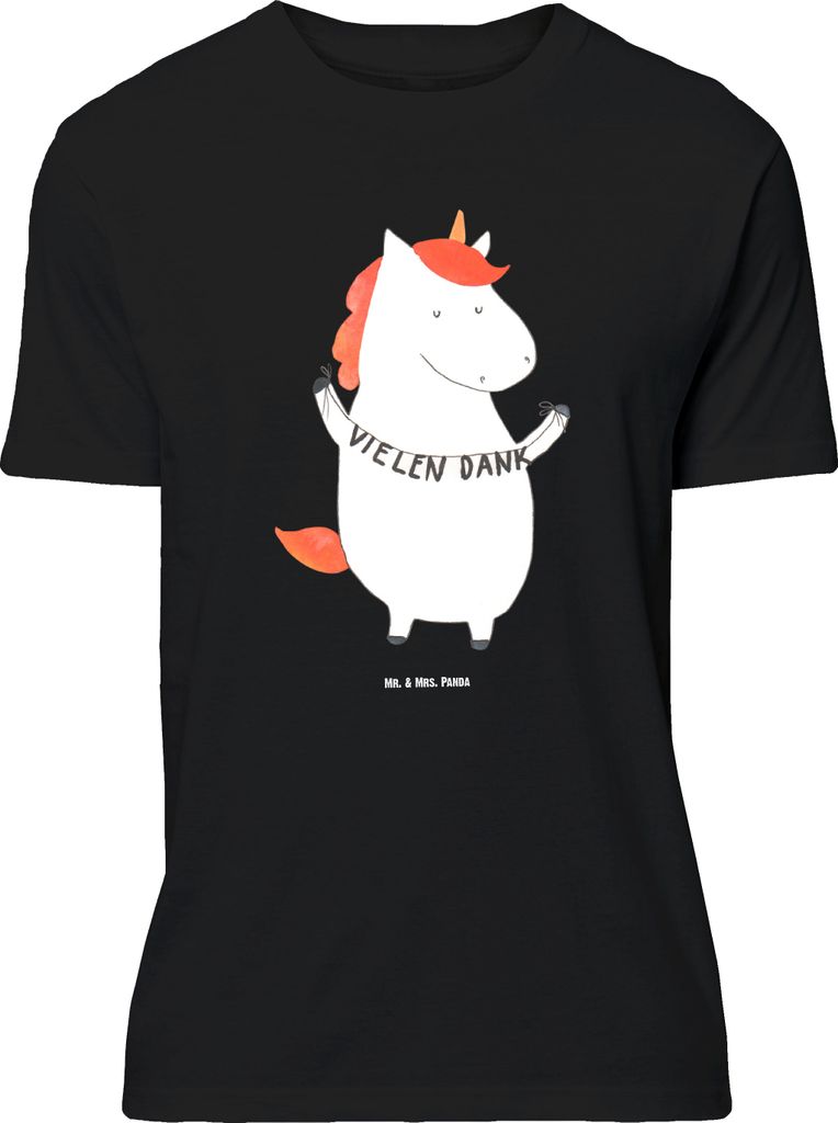 Mr. & Mrs. Panda Größe L T-Shirt Einhorn Dankeschön - Schwarz - Geschenk, Unicorn, Tshirt, Einhörner, mit Spruch, Shirt, Vielen Dank, Danke, Da...