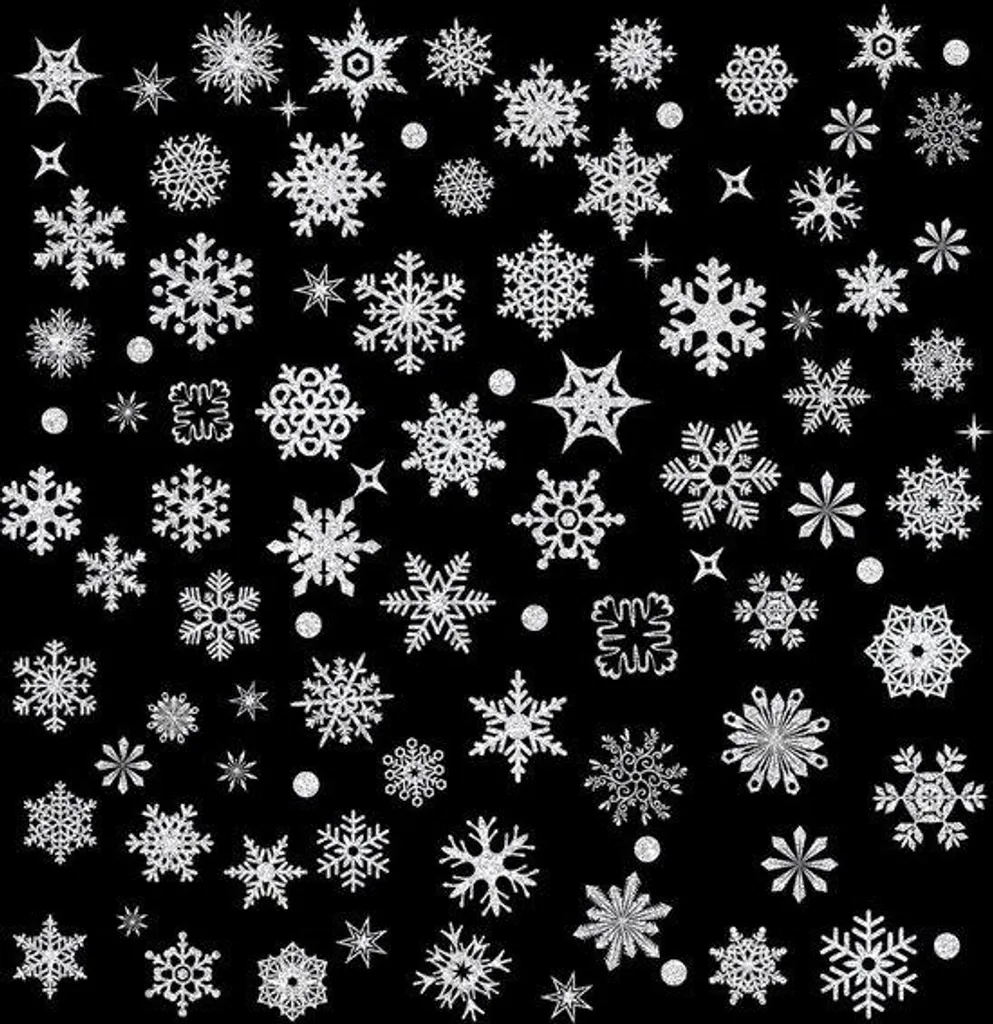 Kit de décoration flocon de neige pour vitres et sapin - Pack de 93