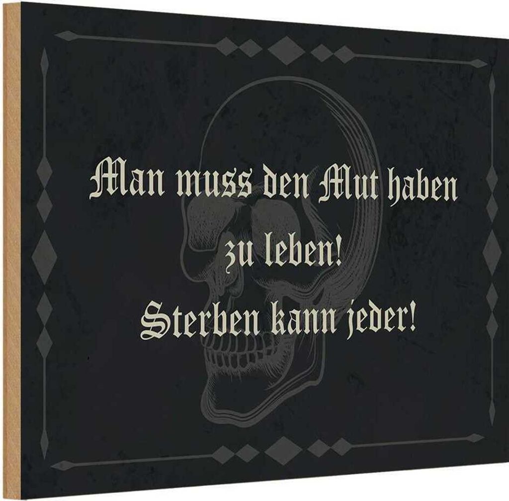 vianmo Holzschild 12x18 cm man muss den Mut haben zu leben Spruch Zitat