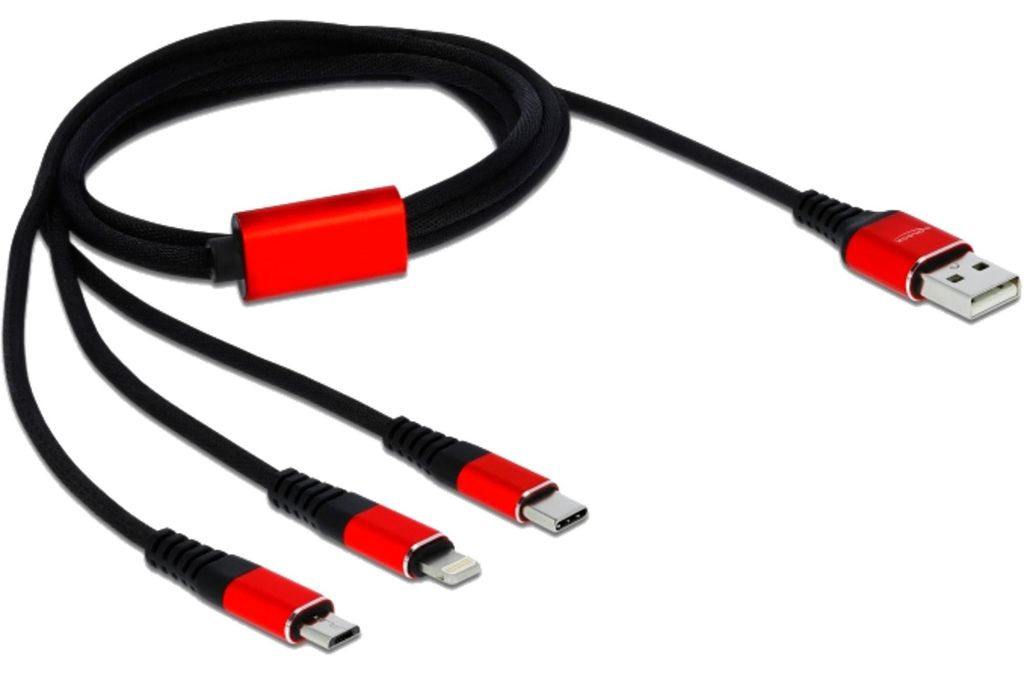 Delock 3 in 1 - Kabel nur zum Laden - USB männlich zu Micro-USB Typ B, Lightning, 24 pin USB-C männlich