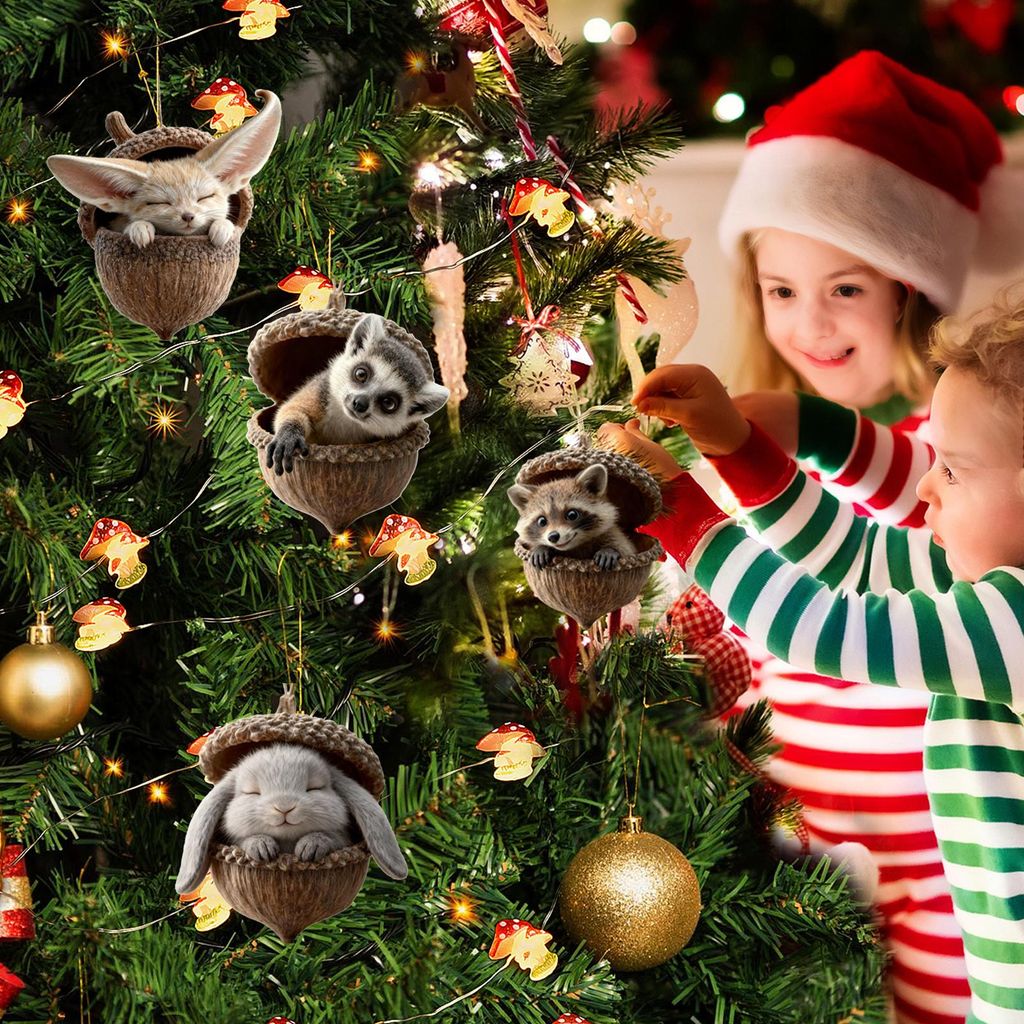 Produktbild von Ledoo Hirsch Dekoanhänger, 6Pcs Weihnachten Hirsch Anhänger
