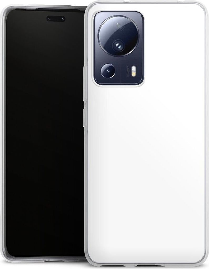 DeinDesign Handyhülle für Xiaomi 13 Lite Silikon Hülle Case Smartphone Schutzhülle Farbe einfarbig weiß