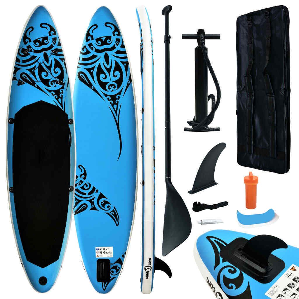 Surfboard Stand Up Paddle Surfbrett Wellenreiter 170 cm Blau/Rot 