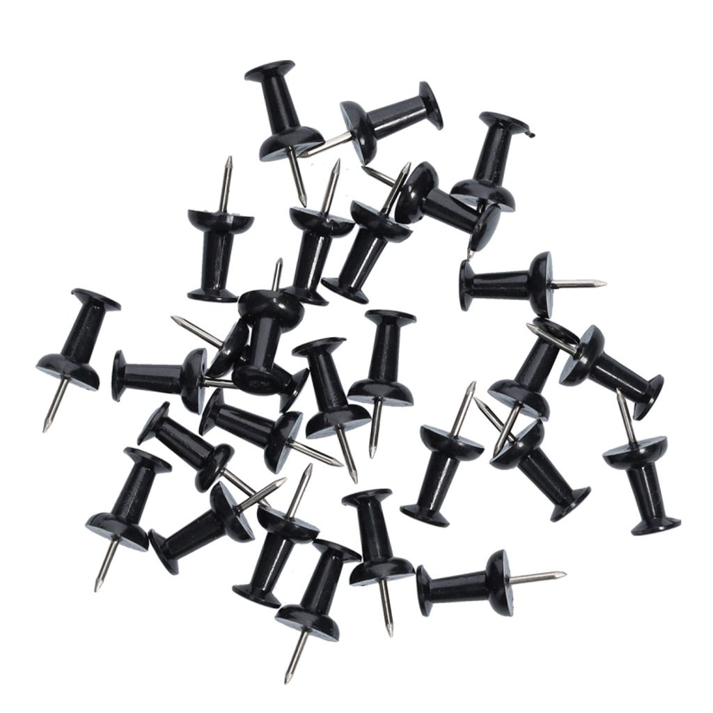 Zeller Push-Pins-Set, 25-tlg., schwarz, Kunststoff(PS) / Produktbild 