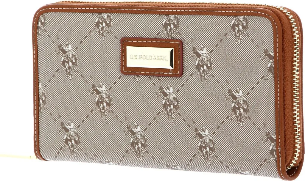 Porte-monnaie Anti-perte U.S. POLO ASSN. Hampton Brun à Zip Sécurisé
