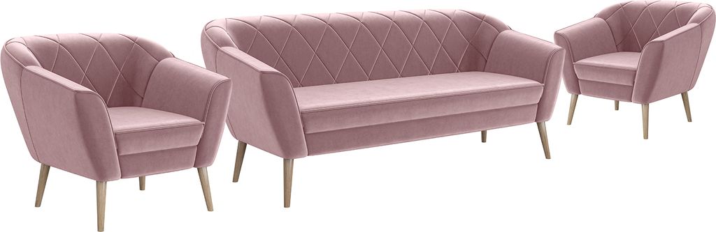 MEBLINI Mini Sofa Set 3-1-1 für Wohnzimmer - Mini Lounge für fünf Personen - Küchensofa - Sofa Klein - Sitzgarnitur - Polstergarnitur - Sofagar...