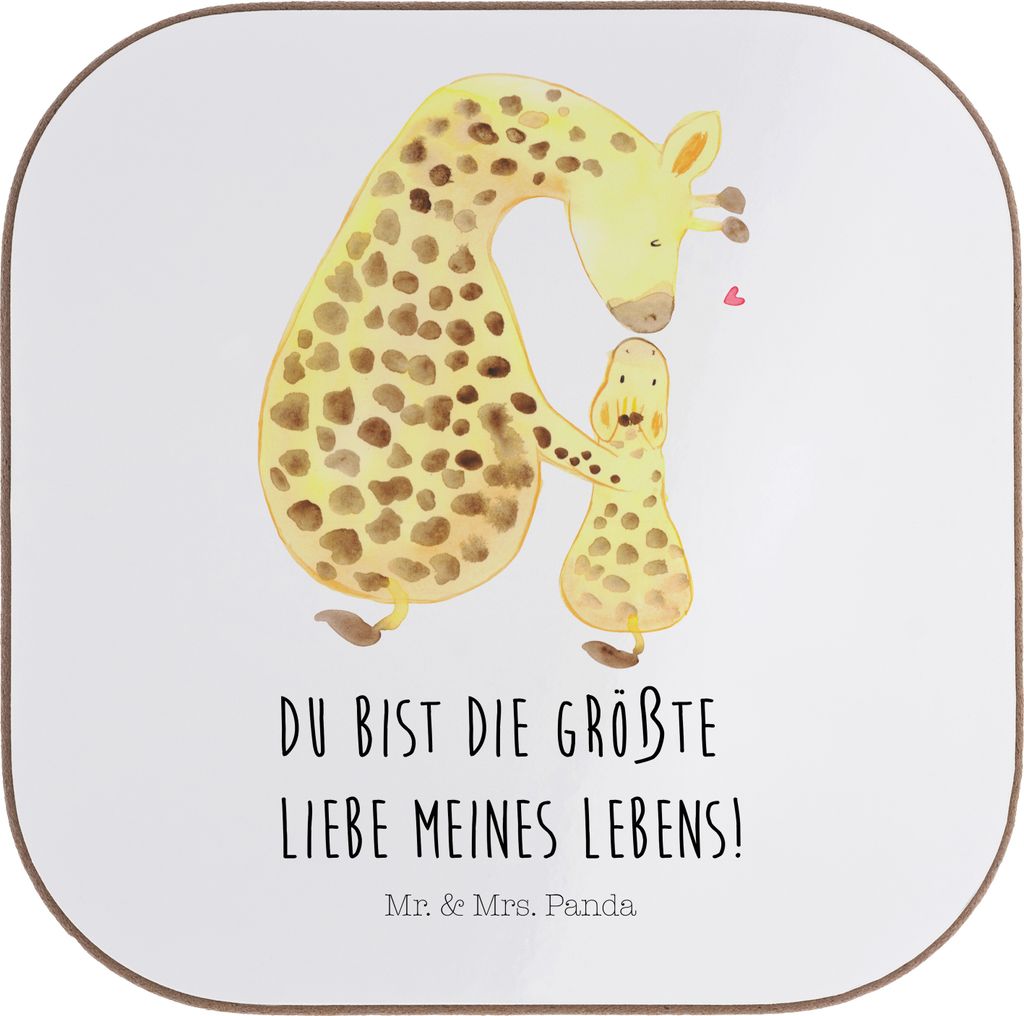 Mr. & Mrs. Panda Untersetzer Tasse Giraffe Kind - Weiß - Geschenk, Gläser, Coaster, Tischschoner, für, Sohn, Tochter, Afrika, Glas, Lieblingsmen...