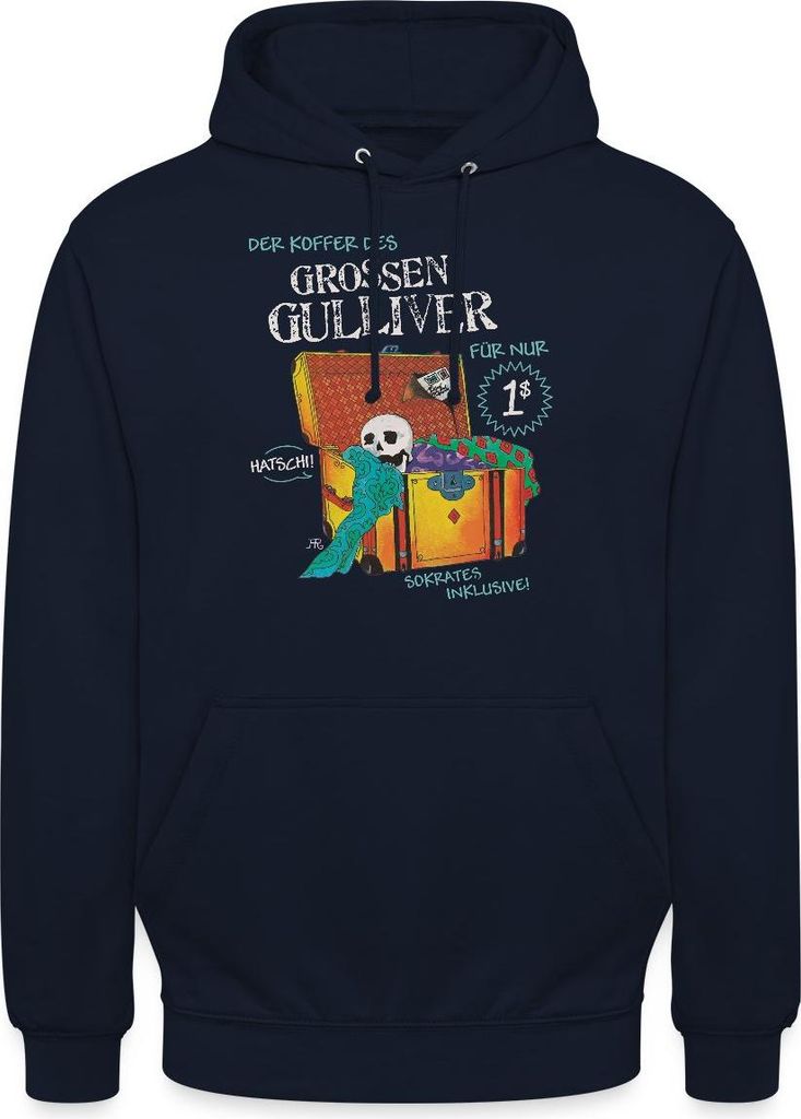 Spreadshirt Die Drei Fragezeichen Und Der Sprechende Totenkopf Uni Hoodie, S, Navy