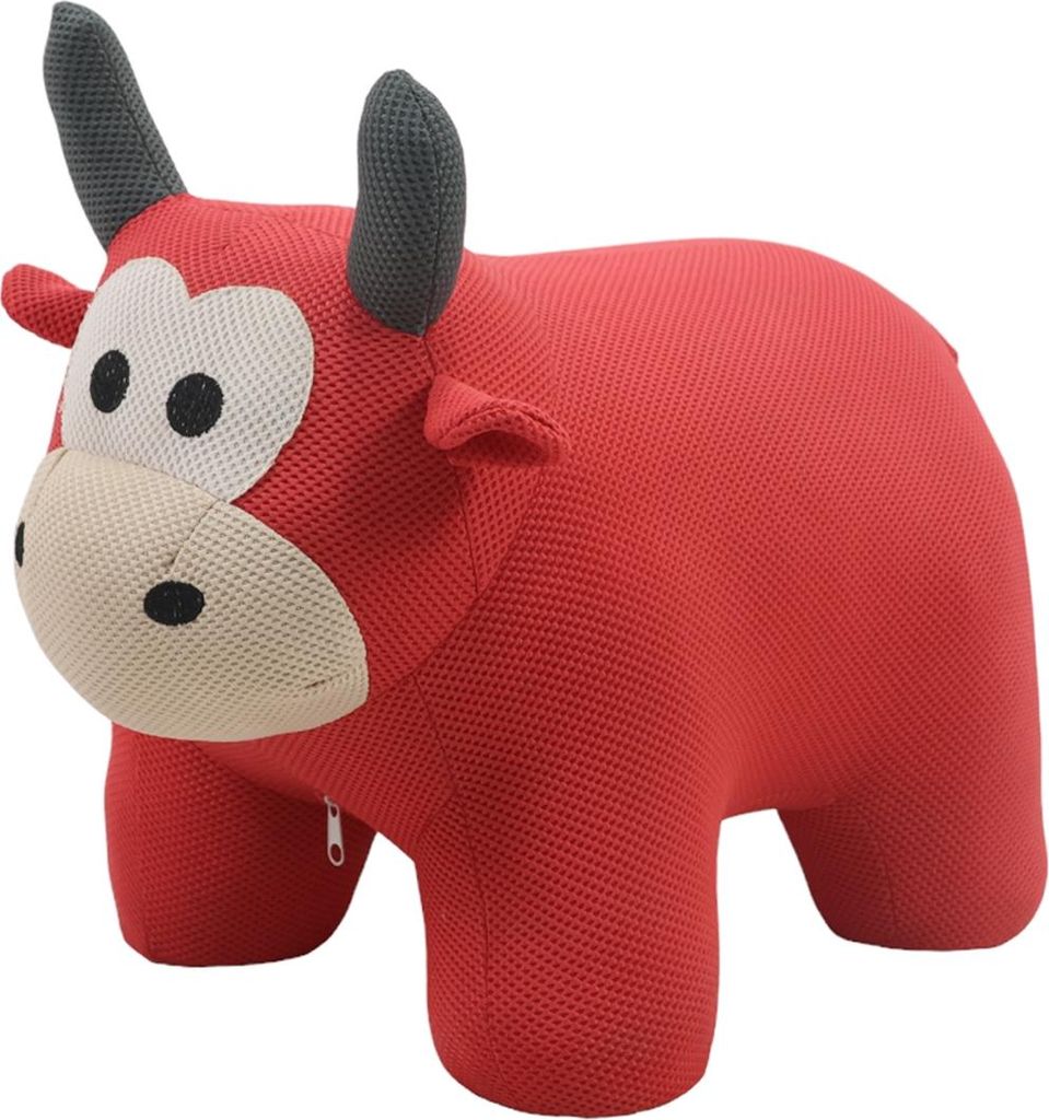Enrik Kinderhocker Stier aus Holz, gepolstert, 45x30x37 cm, Produktbild 