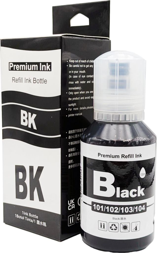 Kompatibler Nachfülltinte für EcoTank L11050 L1210 L3110 L3150 L3210 ersetzt 103 Schwarz - ca. 7500 Seiten