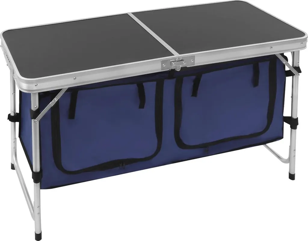 Tavolo Esterno Alluminio Nero Pieghevole 120x47cm - Salvaspazio