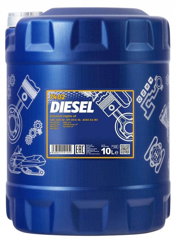 MANNOL 7402 Diesel Motoröl 15W-40 mineralisch, API CH-4/SN, Produktbild 