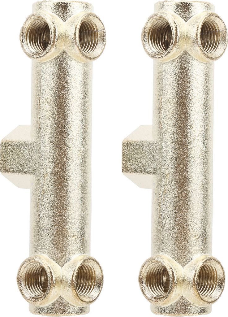2Pcs 6-Wege-Ventilstecker G3/8 Aluminiumguss Luftpumpe Schalter Montage Kompressor Ausrüstung