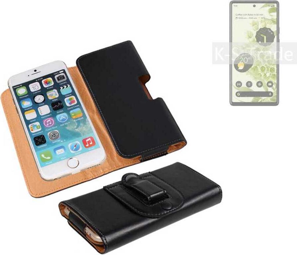 K-S-Trade Schützhülle Handyhülle kompatibel mit Google Pixel 6 Holster Gürtel Tasche Schutzhülle Handy-Tasche Smartphone Case Seitentasche