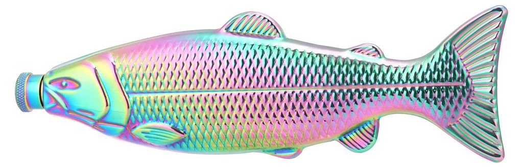 Fischförmiger Flachmann, 150 ml, Edelstahlflasche, auslaufsicher, rutschfest, ideal für Outdoor-Aktivitäten wie Reisen, Angeln, Camping und Partys