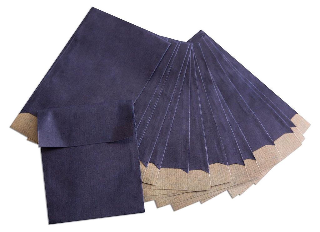 Mini Papiertüten blau 7 x 9 cm - Flachbeutel klein dunkelblau 100 Stück25 Stück