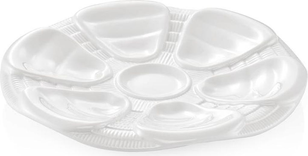 12 Austernteller für 6 Austern Set, Ø 25 cm, Porzellan
