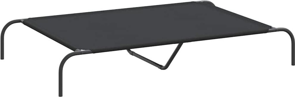 vidaXL Lettino per cani rialzato Nero 130x80x20 cm Tessuto Immagine del prodotto 
