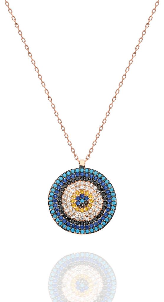 Edle 925 Silber Nazar Kette Gold – Elegante Halskette mit Schutzsymbol & Zirkonia