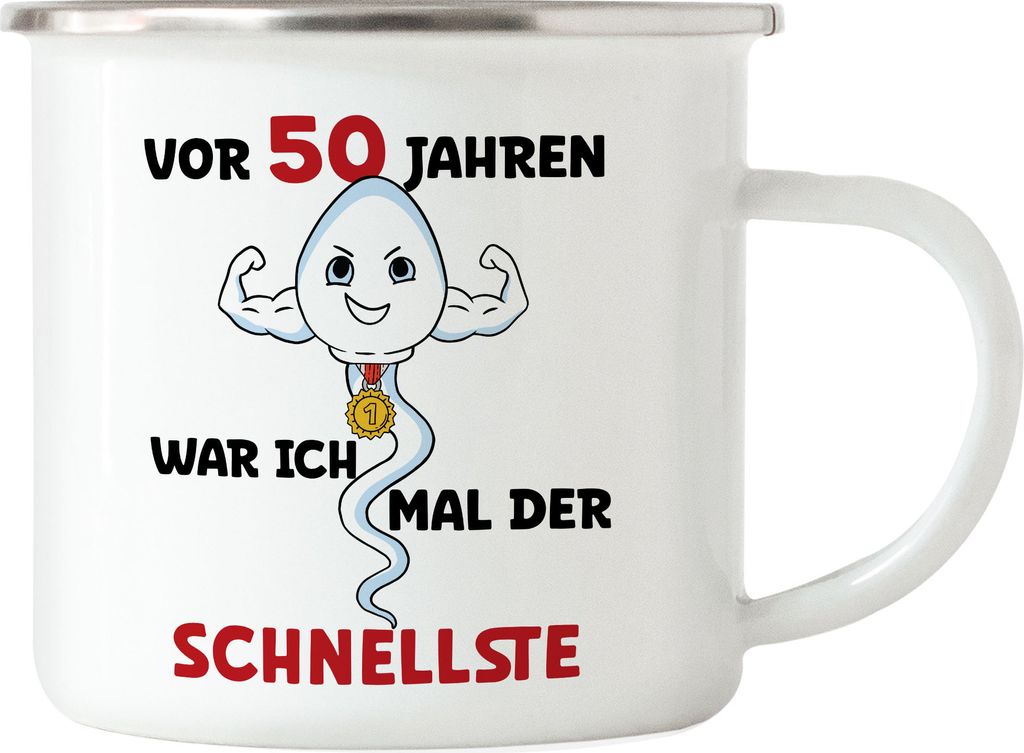 Vor 50 Jahren War Ich Mal Der Schnellste Emaille Tasse 50. Produktbild 