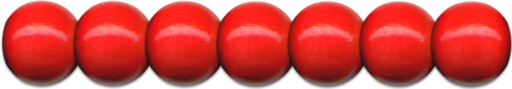 Holzperlen D: 10 mm rot 56 Stück, mit Lochbohrung Produktbild 