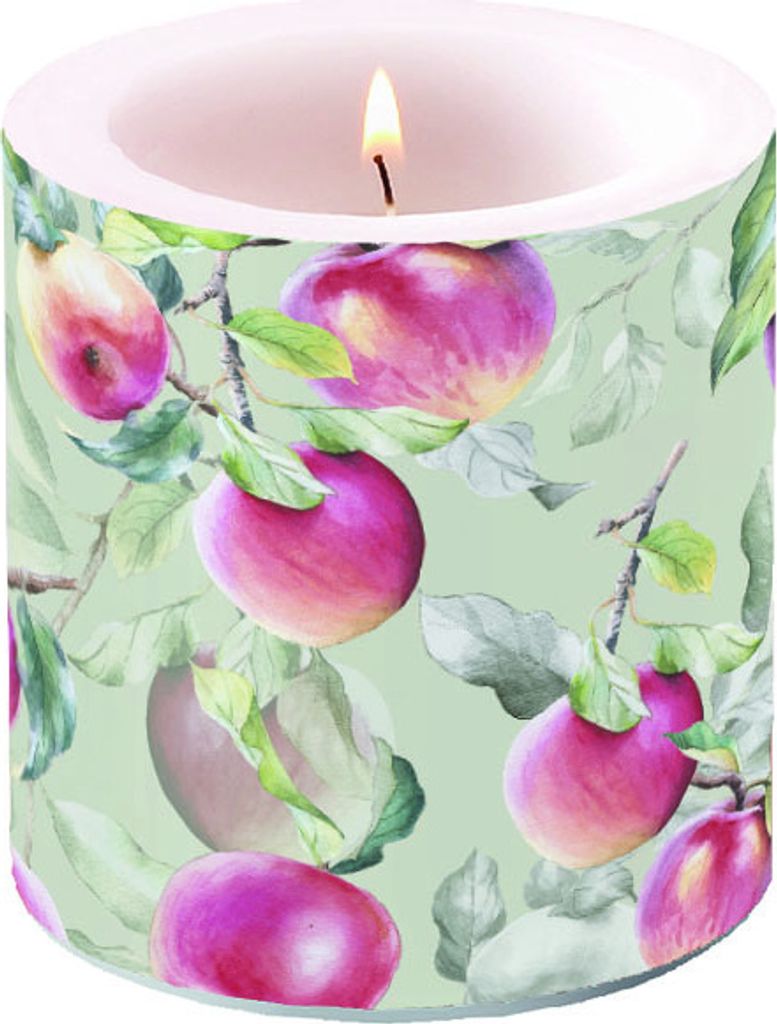 Kerze klein – Candle small – Format: Ø 7,5 cm x 9 cm – Brenndauer: 35