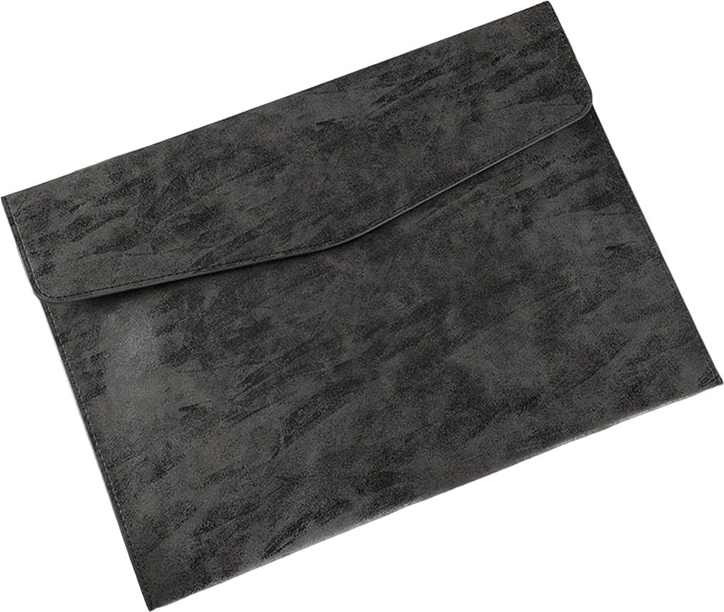 File Bag Dirt-resistent große Kapazität Enge Stick-Anti-Kratzer-Kunstleder A4 Snap-Taste Dokument Ordner Bürozubehör Zubehör-A4 Schwarz