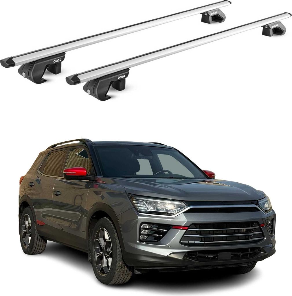 Dachträger Grundtäger für Ssangyong Korando 2019-2025 5 tür 90kg Alu Grau 2x ABE