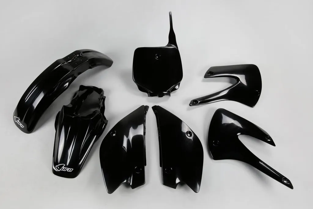 Kit d'habillage UFO Plast Kawasaki KX KXF couleur noir haute qualité