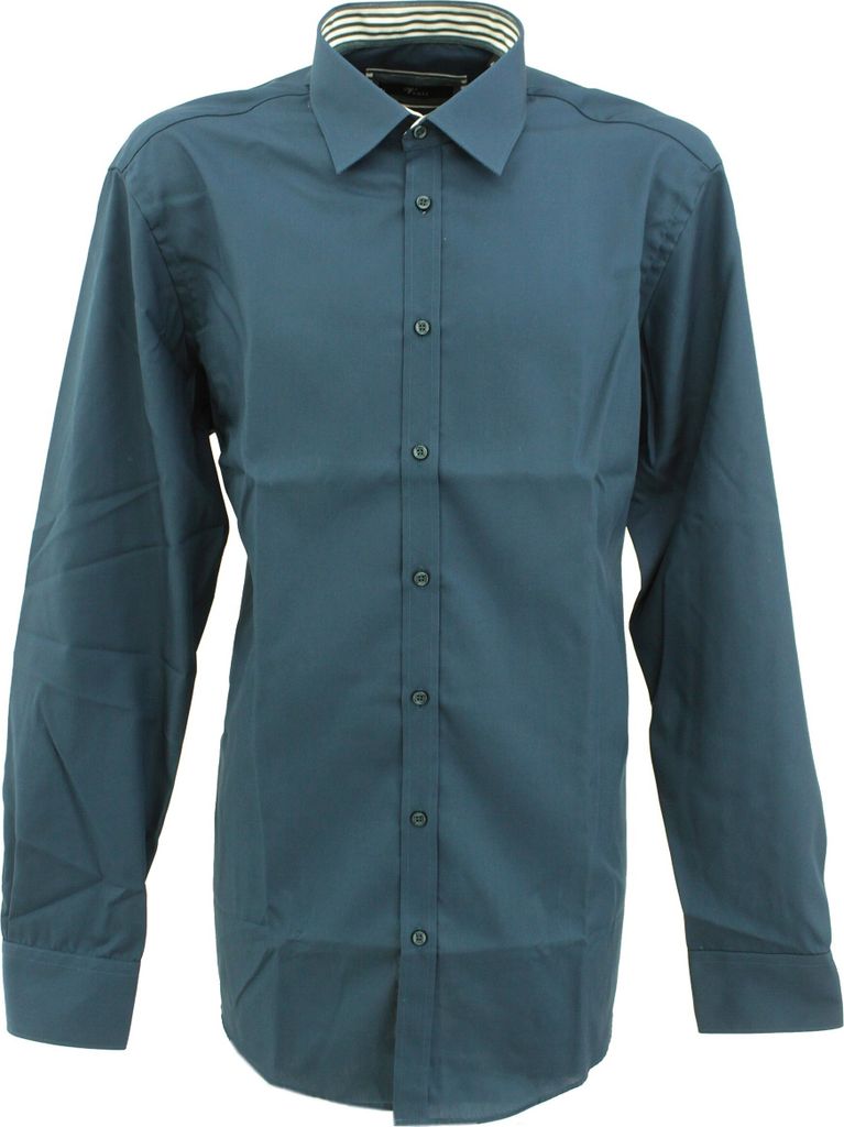 30183 Venti, , Herren langarm Hemd, Popeline, petrol , 43