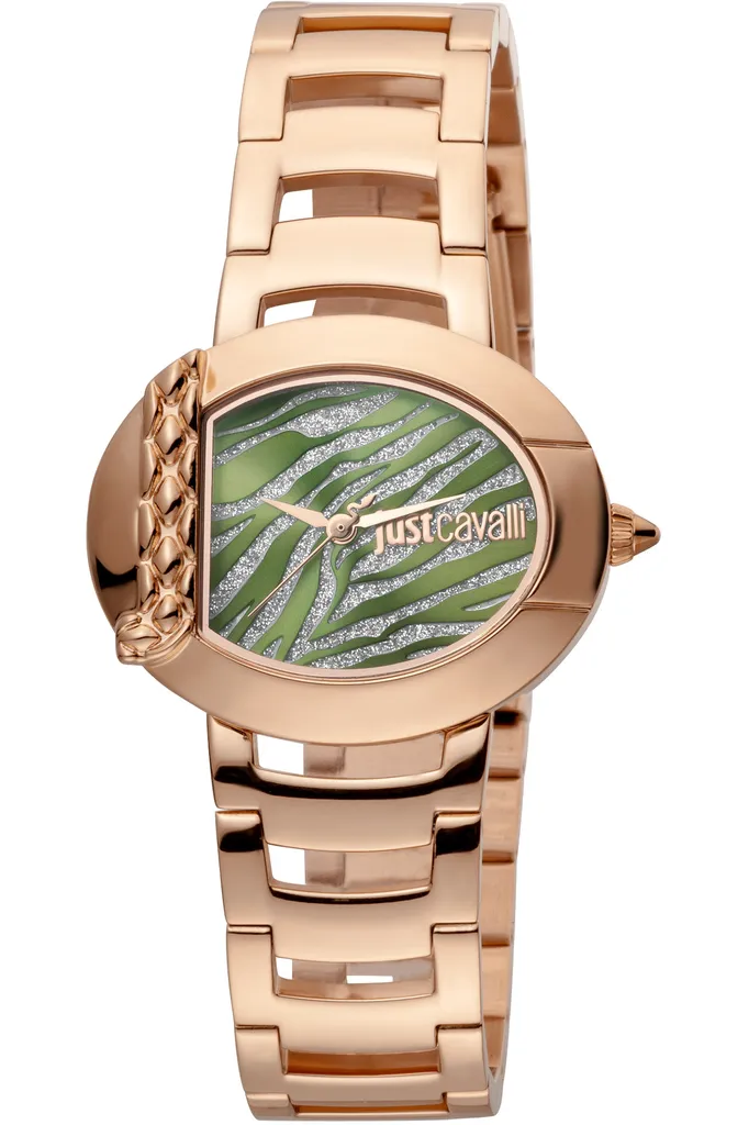 Montre-bracelet pour Femme Just Cavalli en Acier Rose avec Cadran Vert