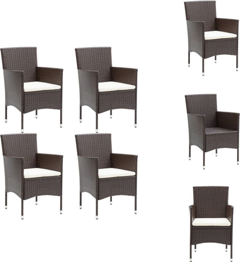 vidaXL Garten-Essstühle 4 Stk. Poly Rattan Braun - Gartenstühle
