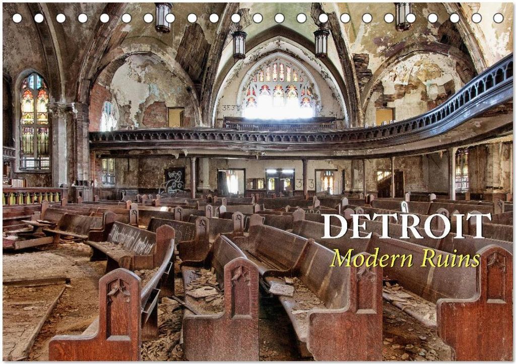 Detroit - Modern Ruins (Tischkalender 2026 DIN A5 quer), CALVENDO Monatskalender