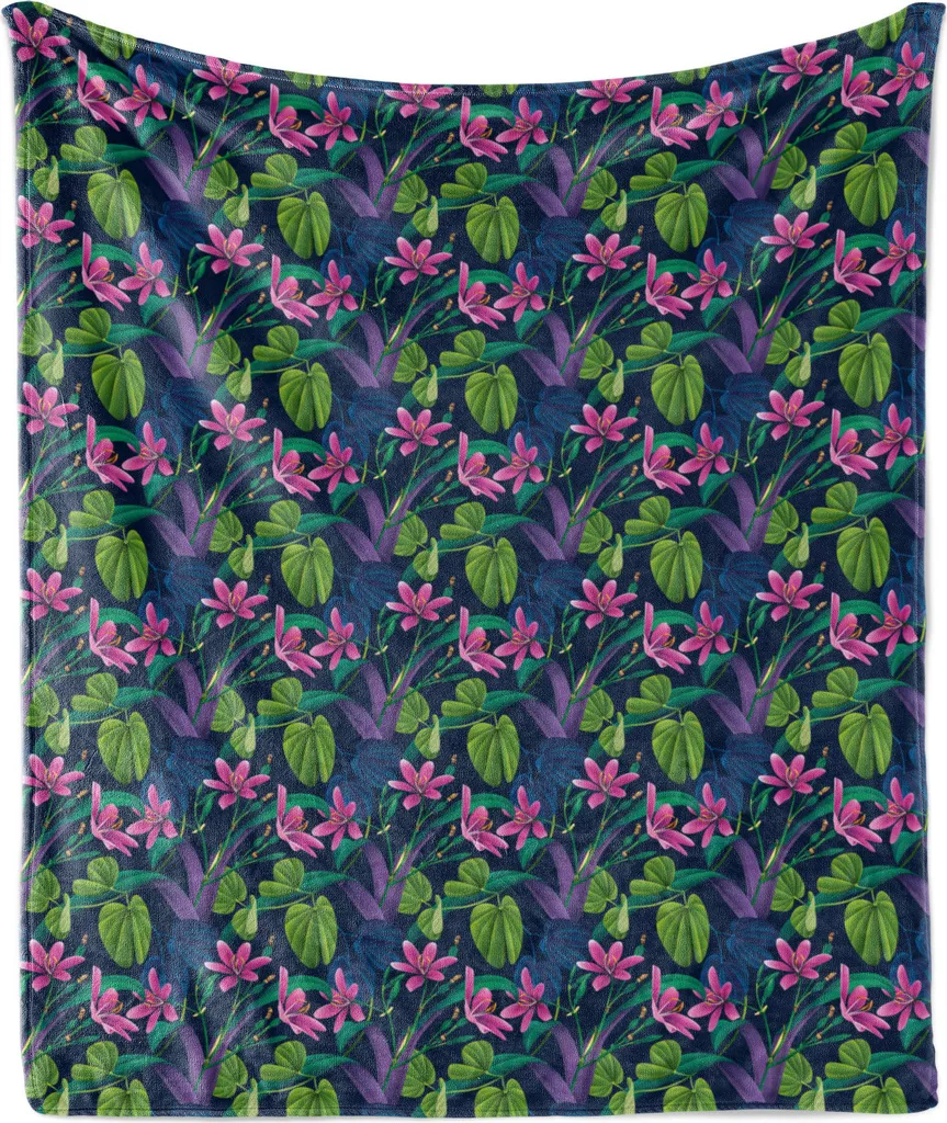 Coperta Pile Flanella 125x175 ABAKUHAUS | Plaid Foresta Pluviale