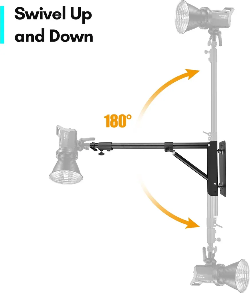 Bras de potence photo 130 cm réglable et robuste charge 5 kg aluminium