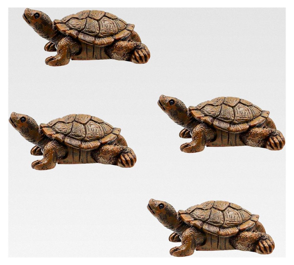 4 Stück Schildkrötenfiguren aus Harz, wetterfest, 7 cm lang, Deko für Garten, Blumentopf, Teich, Hof, Balkon