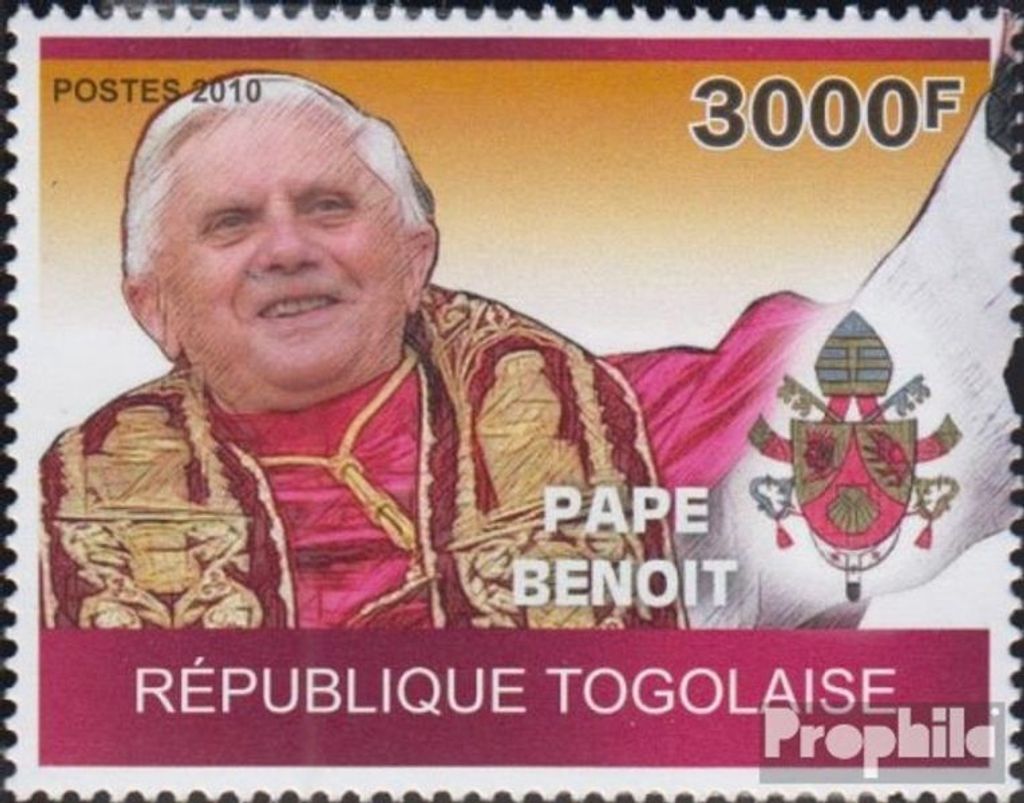 Briefmarken Togo 2010 Mi 3558 (kompl.Ausg.) postfrisch Papst Benedikt XVI