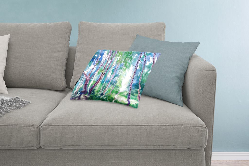 MuchoWow Zierkissen Sofakissen Wohnzimmer Dekokissen 60x40 cm Bäume - Farben - Sommer - Kopfkissen - Polster mit Foto