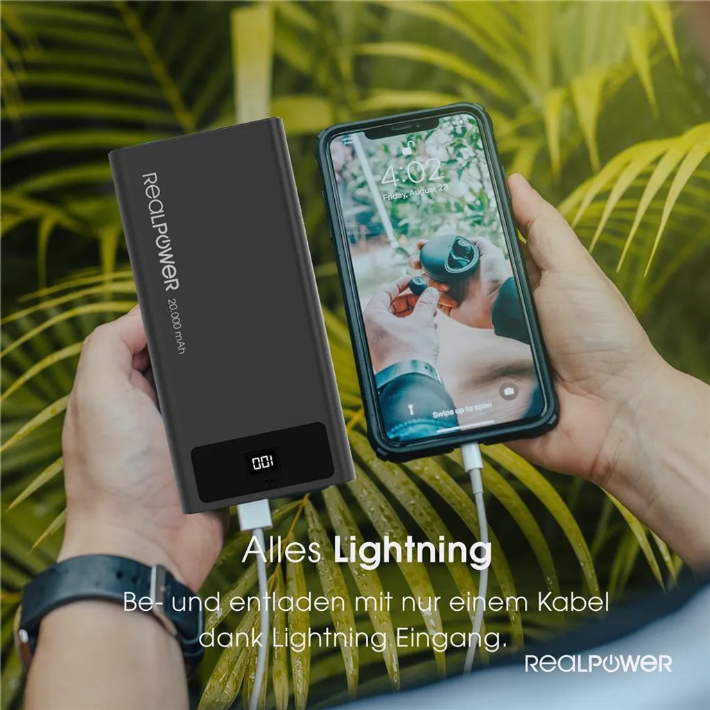 Powerbank 20000mAh Haute Capacité RealPower PB-20k PD avec Charge Rapide - 11
