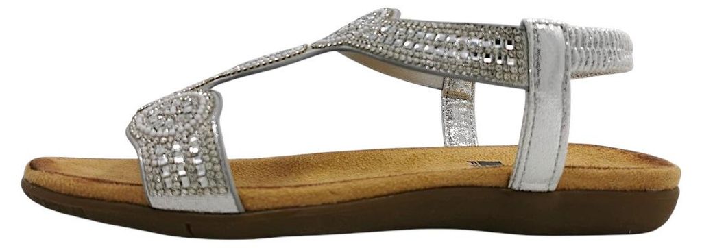 2 GO Sandaletten,Stadtbd.b.25mm o.Fußb in gold/silber/bronce, Gr. 37