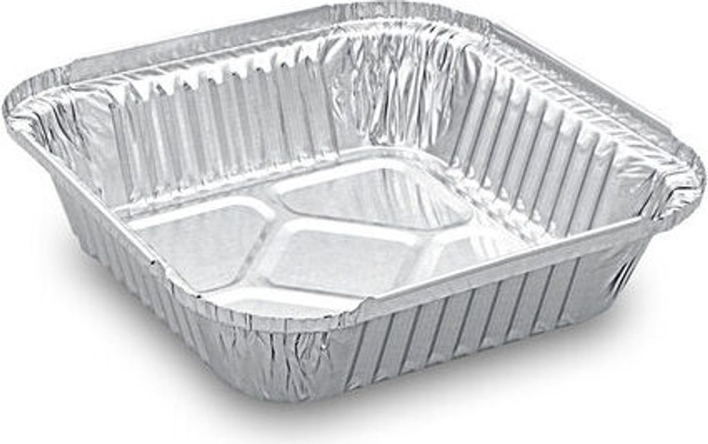 100x Alu-Servierschalen Menüschale 500ml 164x164x36mm