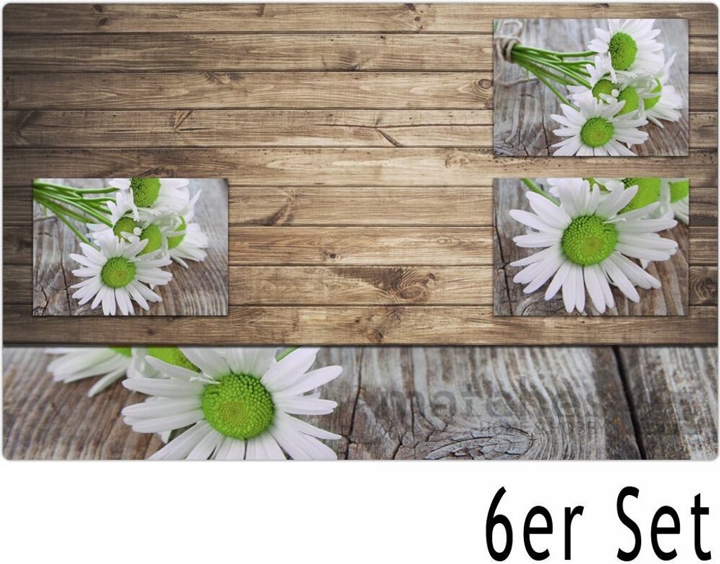 Tischset Margeriten Blumen 6er Tischunterlage Tischdeko Produktbild 