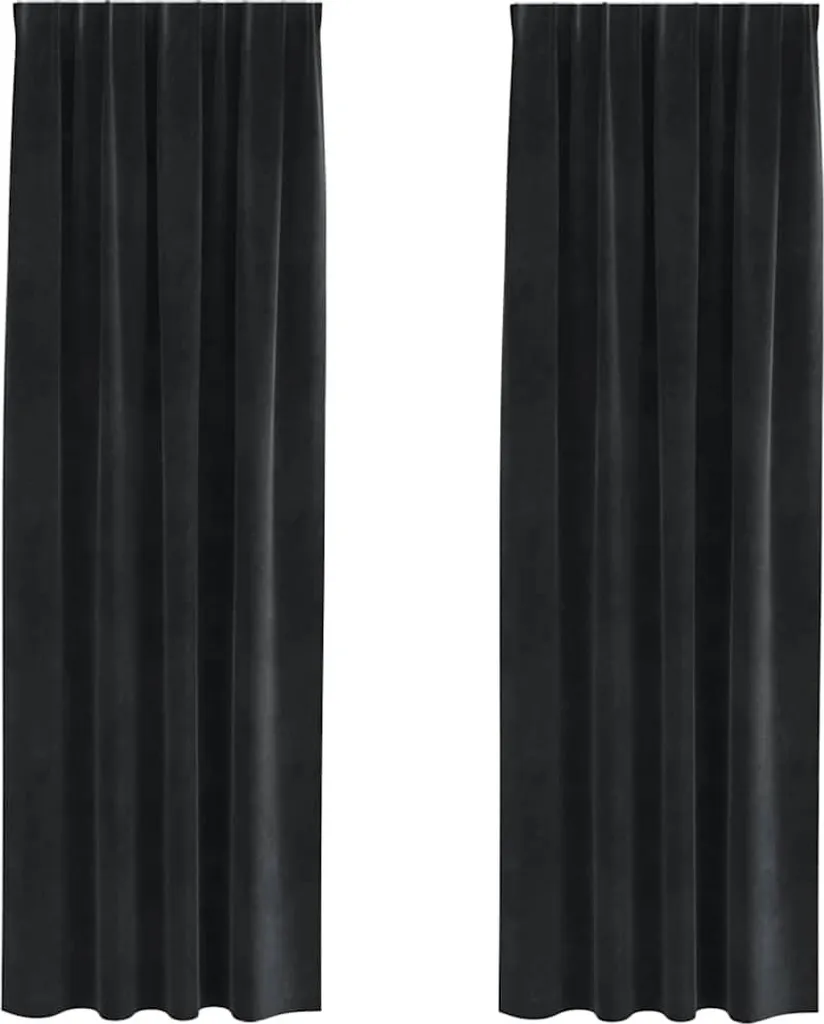 vidaXL Tende oscuranti 2 pezzi Nero 140 x 245 cm Velluto