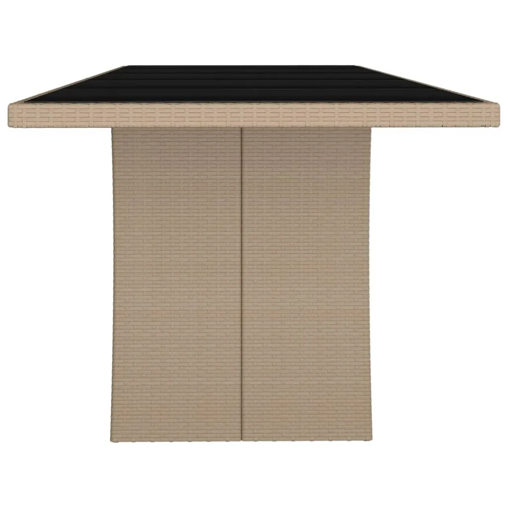 Table d'extérieur résistante aux intempéries en polyrotin beige UV - 4