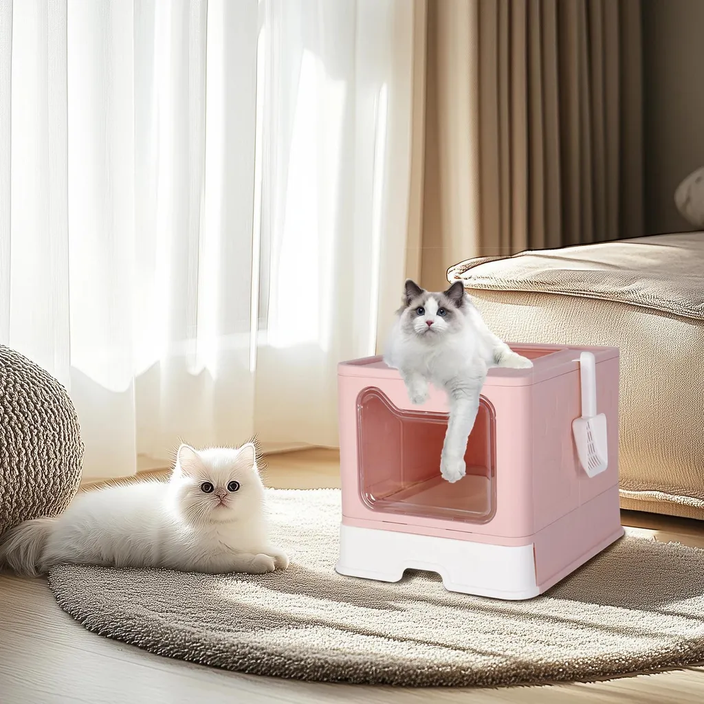 Vaschetta Lettiera Antiodore Rosa Taglia L: Ergonomia per il Gatto